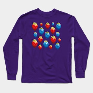 Red and blue strawberries Long Sleeve T-Shirt